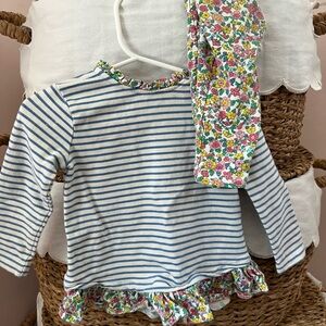 Baby Boden Blue Striped and Floral Kids Matching Set